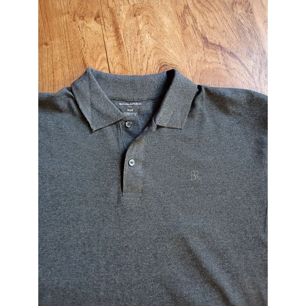 Banana Republic Pique Polo XL Charcoal